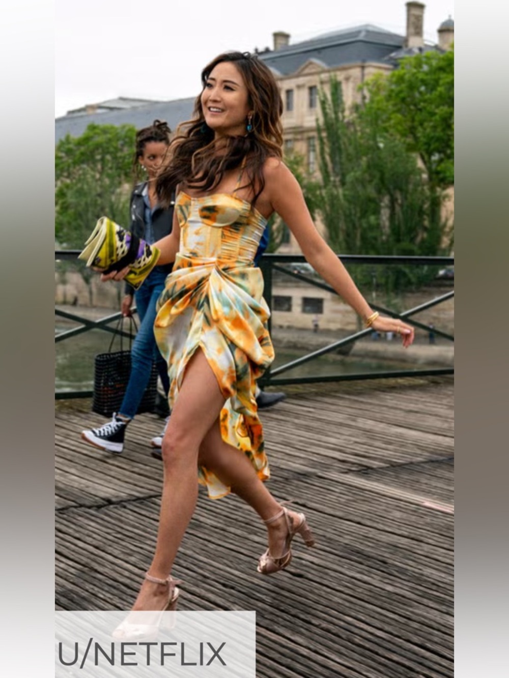 PrettyLittleThing “Emily in Paris” 2 Piece Corset/ Midi Skirt Tie Dye Set